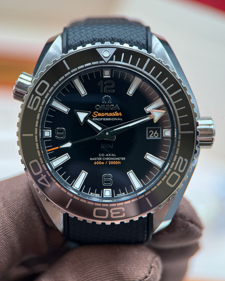2021 Omega Seamaster Planet Ocean 600M 43.5MM Black Dial Aftermarket Rubber Strap (215.30.44.21.01.001)