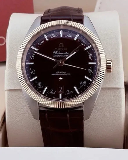 Omega Constellation Globemaster Annual Calendar 41MM Burgundy Dial Leather Strap (130.23.41.22.11.001)