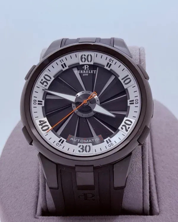 Perrelet Turbine XL 48MM Black Dial Rubber Strap (A1051/4)