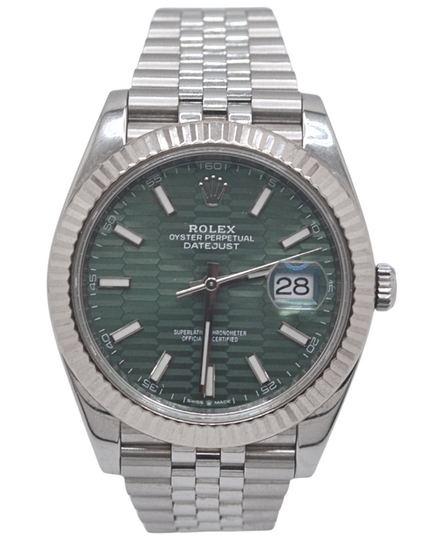 2023 Rolex Datejust 41MM Green "Fluted Motif" Dial Jubilee Bracelet (126334)