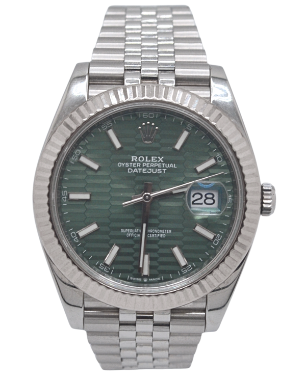2023 Rolex Datejust 41MM Green "Fluted Motif" Dial Jubilee Bracelet (126334)