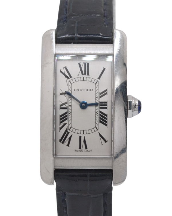 2024 Cartier Tank Américaine 35MM Quartz Silver Dial Leather Strap (WSTA0043)