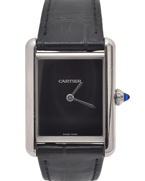 2021 Cartier Tank Must de Cartier 25.5MM Quartz Black Dial Leather Strap (WSTA0072)
