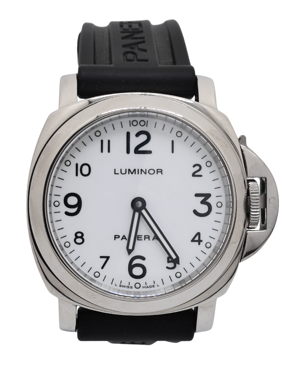 Panerai Luminor Base 44MM White Dial Rubber Strap (PAM00114)