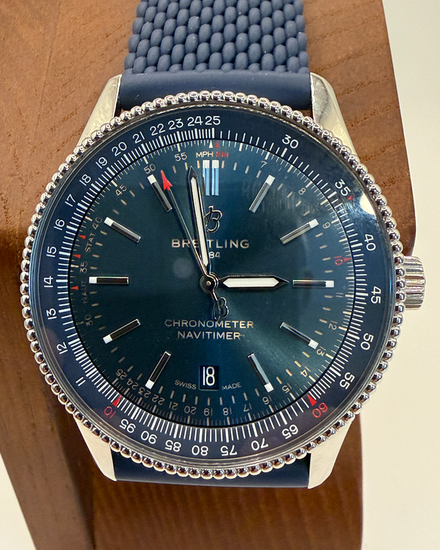 Breitling Navitimer 41MM Blue Dial Rubber Strap (A17326161C1P3)