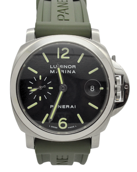 2006 Panerai Luminor Marina 40MM Black Dial Rubber Strap (PAM00048)