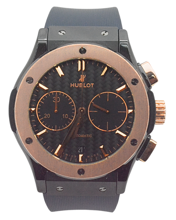 Hublot Classic Fusion Chronograph 45MM Carbon Fiber Dial Rubber Strap (521.CO.1781.RX)
