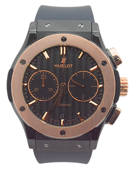 Hublot Classic Fusion Chronograph 45MM Carbon Fiber Dial Rubber Strap (521.CO.1781.RX)