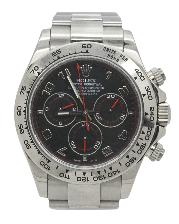 2009 Rolex Cosmograph Daytona 40MM Black Dial White Gold Oyster Bracelet (116509)