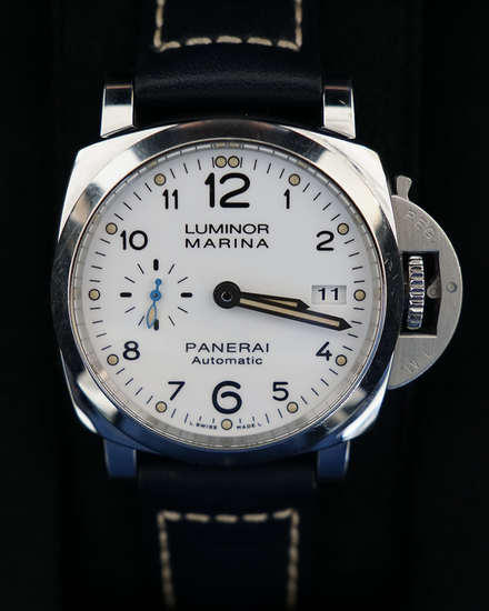 2018 Panerai Luminor Marina 1950 3 Days 42MM White Dial Leather Strap (PAM01523)