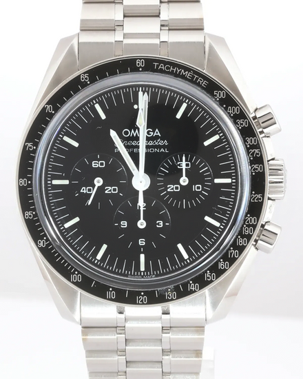 No Reserve - 2023 Omega Speedmaster Professional Moonwatch 42MM Black Dial Steel Bracelet (310.30.42.50.01.002)