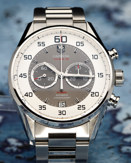 2015 Tag Heuer Carrera Calibre 36 Flyback 43MM Grey Dial Steel Bracelet (CAR2B11.BA0799)