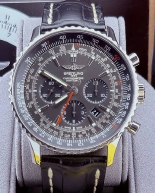 2017 Breitling Navitimer Chronograph L.E. 46MM Grey Dial Leather Strap (AB01271A/F570)