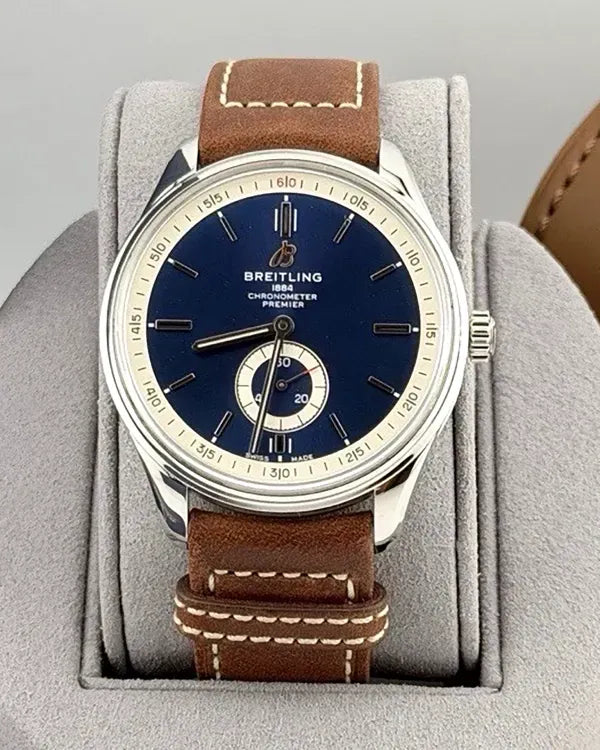 Breitling Premier 40MM Blue Dial Leather Strap (A37340)