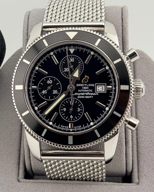 Breitling Superocean Heritage Chronograph 46MM Black Dial Steel Bracelet (A13320)