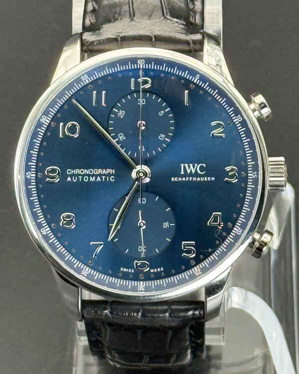 2025 IWC Schaffhausen Portugieser Chronograph 41MM Blue Dial Leather Strap (IW371606)