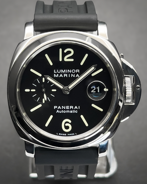 2004 Panerai Luminor Marina 44MM Black Dial Rubber Strap (PAM00104)