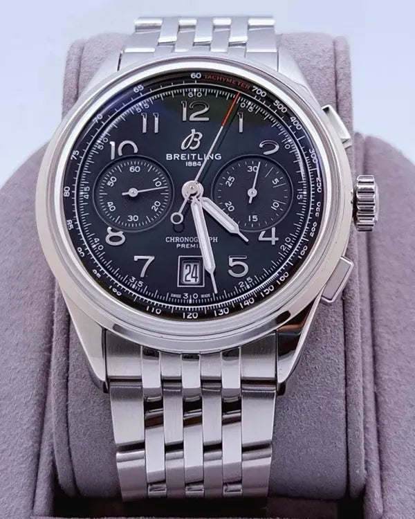 2023 Breitling Premier B01 Chronograph 42MM Green Dial Steel Bracelet (AB0145)