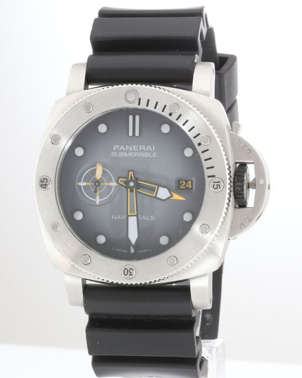 No Reserve - 2022 Panerai Submersible GMT "Navy SEALs" L.E. 44MM Grey Dial Rubber Strap (PAM01323)