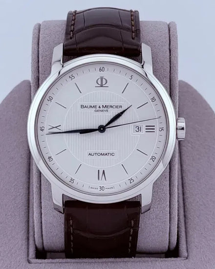 Baume & Mercier Classima 42MM Silver Dial Leather Strap (65593)