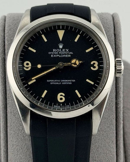Rolex Explorer 36MM Black Dial Aftermarket Rubber Strap (1016)