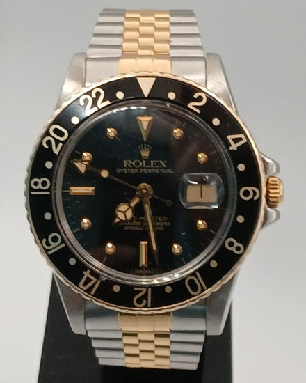 1982 Rolex GMT-Master 40MM Black Dial Two-Tone Jubilee Bracelet (16753)