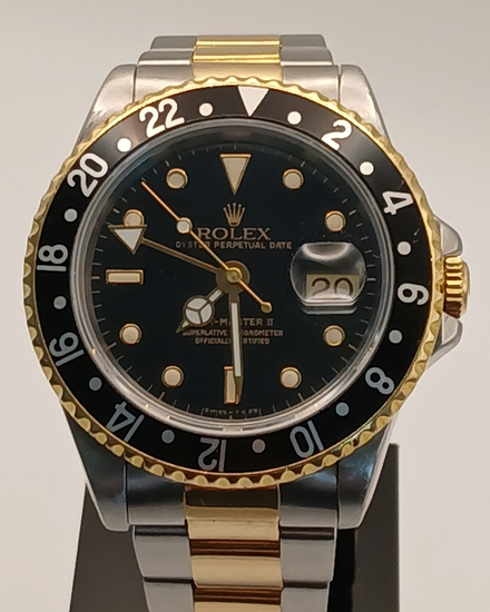 1991 Rolex GMT-Master II 40MM Black Dial Two-Tone Oyster Bracelet (16713)