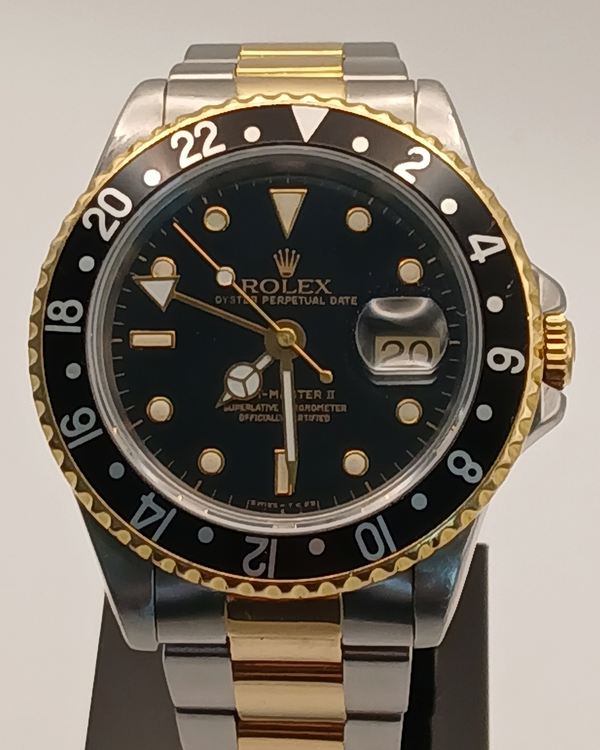 1991 Rolex GMT-Master II 40MM Black Dial Two-Tone Oyster Bracelet (16713)