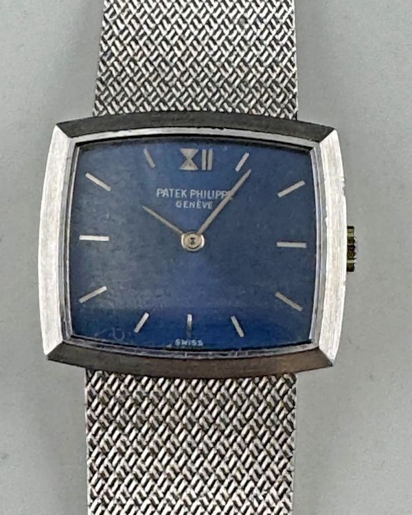 Patek Philippe Vintage 23MM Blue Dial White Gold Bracelet (3352/1)