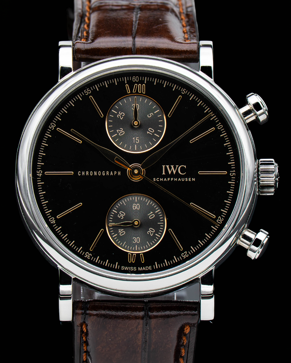 2025 IWC Schaffhausen Portofino 39MM Black Dial Leather Strap (IW391404)