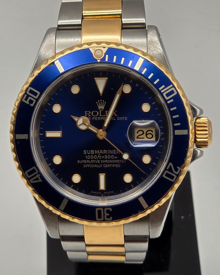 2000 Rolex Submariner "Bluesy" 40MM Blue Dial Two-Tone Oyster Bracelet (16613)