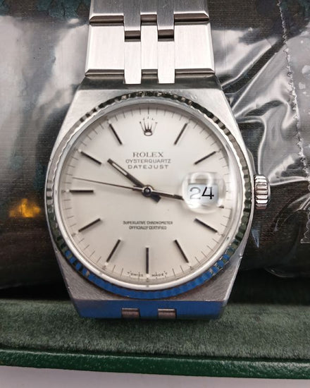 1990 Rolex Datejust Oysterquartz 36MM Silver Dial Oysterquartz Bracelet (17014)