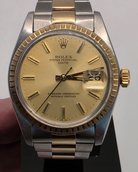 Rolex Oyster Perpetual Date Champagne Dial Two-Tone Oyster Bracelet (1505)