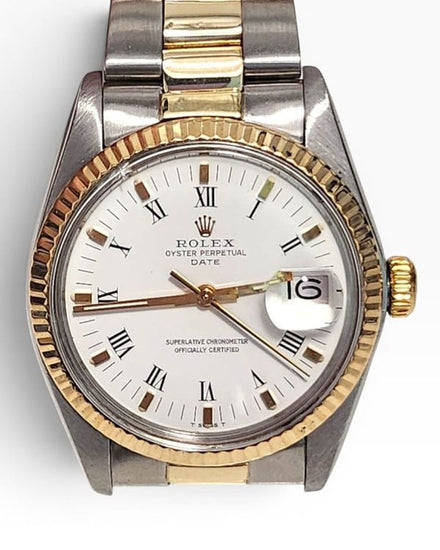 Rolex Oyster Perpetual Date 34MM White Dial Two-Tone Oyster Bracelet (1500)
