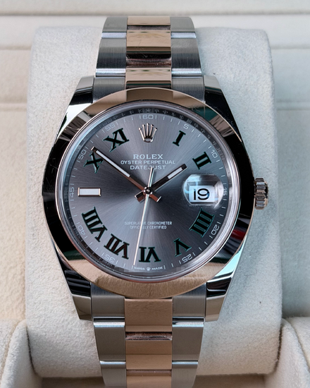 No Reserve - 2023 Rolex Datejust "Wimbledon" 41MM Slate Dial Two-Tone Oyster Bracelet (126301)