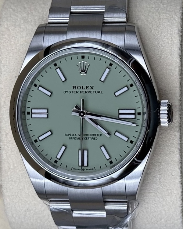 2026 Rolex Oyster Perpetual 41MM Pistachio Dial Oyster Bracelet (134300)