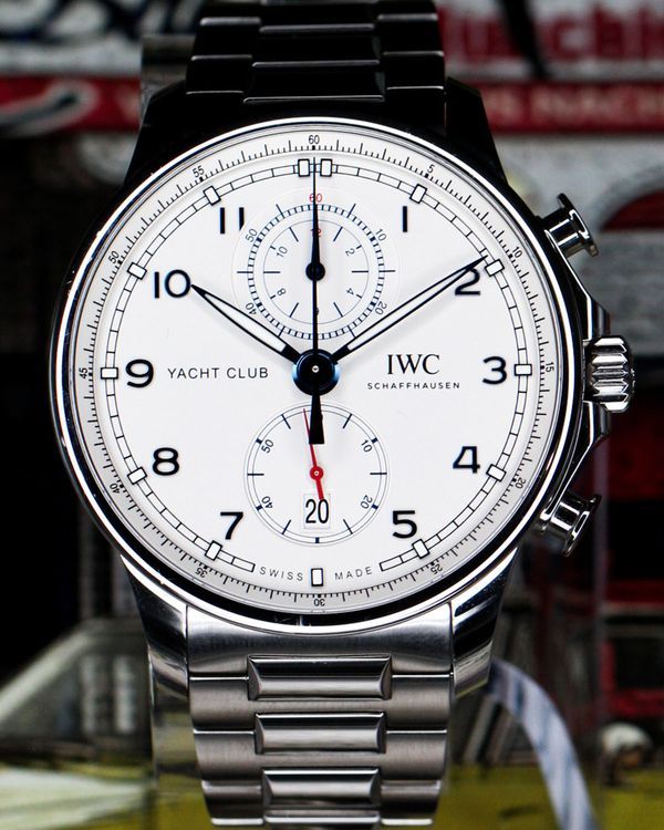 No Reserve - 2024 IWC Schaffhausen Portugieser Yacht Club Chronograph 44.6MM White Dial Steel Bracelet (IW390702)