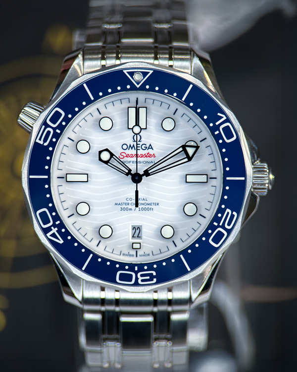 2021 Omega Seamaster Diver 300M "Tokyo 2020" 42MM White Dial Steel Bracelet (522.30.42.20.04.001)