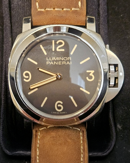 2012 Panerai Luminor Base L. E. 44MM Brown Dial Leather Strap (PAM00390)