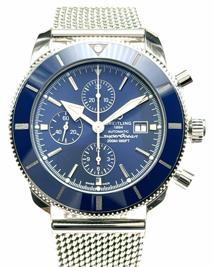2018 Breitling Superocean Heritage II Chronograph 46MM Blue Dial Steel Bracelet (A1331216/C963)