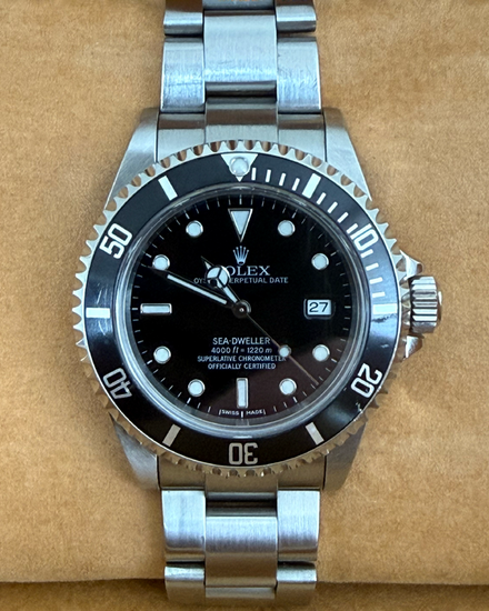 No Reserve - 2003 Rolex Sea-Dweller 4000 40MM Black Dial Oyster Bracelet (16600)
