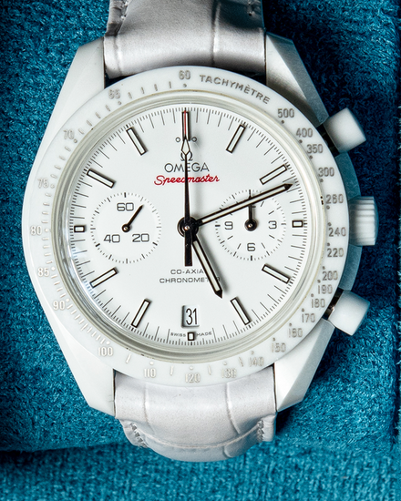 No Reserve - Discontinued Rare 2020 Omega Speedmaster Dark Side of the Moon "White Side of the Moon" 44.25MM White Dial Leather Strap (311.93.44.51.04.002)