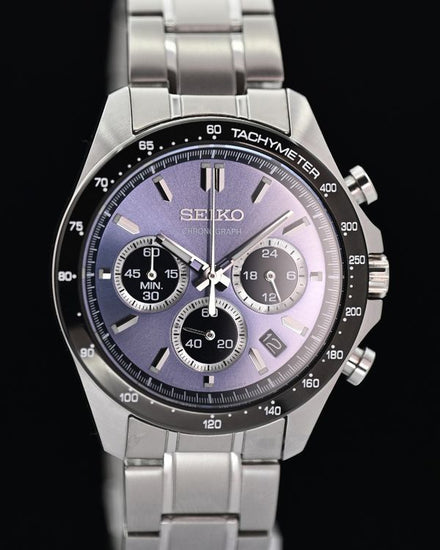 No Reserve - Seiko Spirit Chronograph 39.8MM Quartz Grey Dial Steel Bracelet (SBTR027)