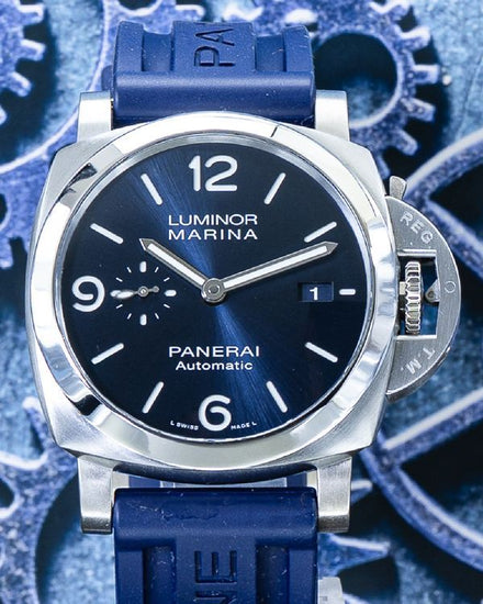 2021 Panerai Luminor Marina 44MM Blue Dial Rubber Strap (PAM01313)