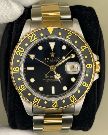 1998 Rolex GMT-Master II 40MM Black Dial Two-Tone Oyster Bracelet (16713)