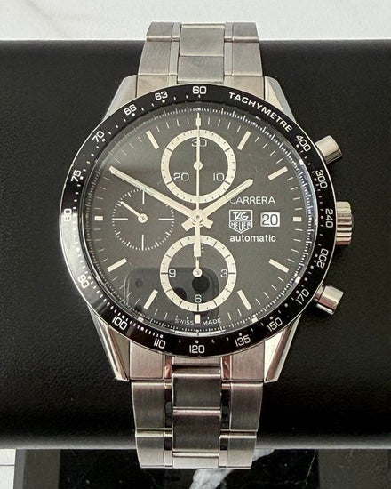 2010 Tag Heuer Carrera Calibre 16 41MM Black Dial Steel Bracelet (CV2010.BA0786)