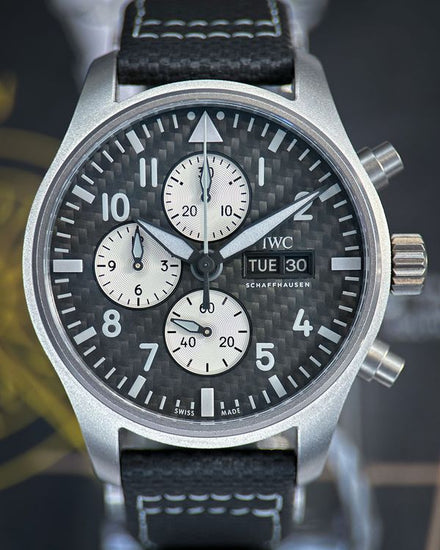 2023 IWC Schaffhausen Pilot "AMG Edition" 43MM Carbon Fiber Dial Leather Strap (IW377903)