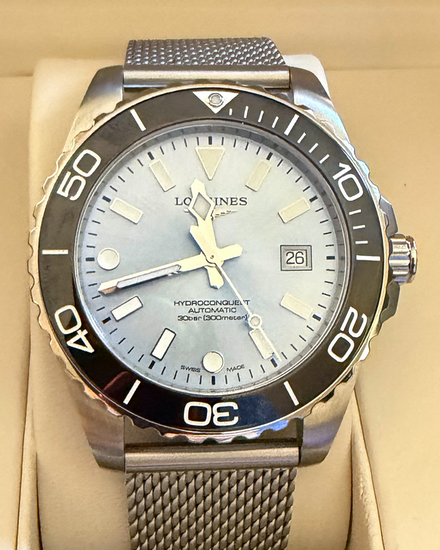 2026 Longines HydroConquest 42MM Ice Blue Dial Steel Bracelet (L3.788.4.99.6)
