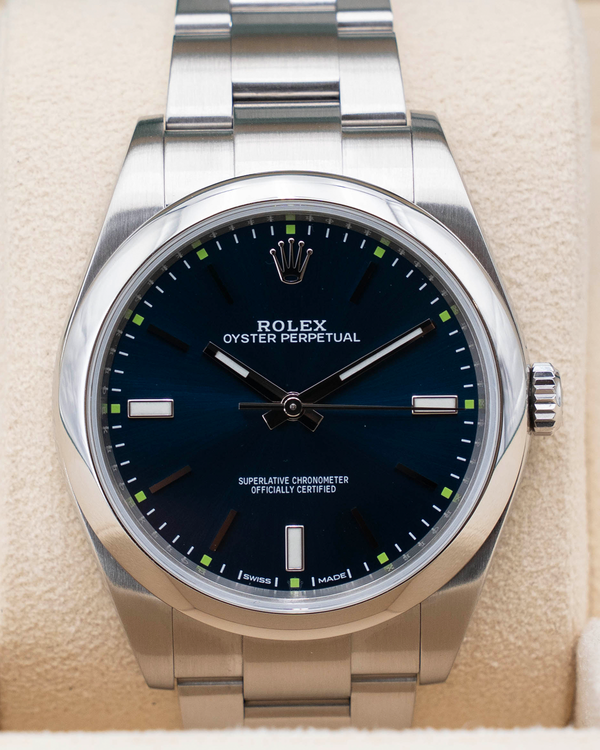 2017 Rolex Oyster Perpetual 39MM Blue Dial Oyster Bracelet (114300)