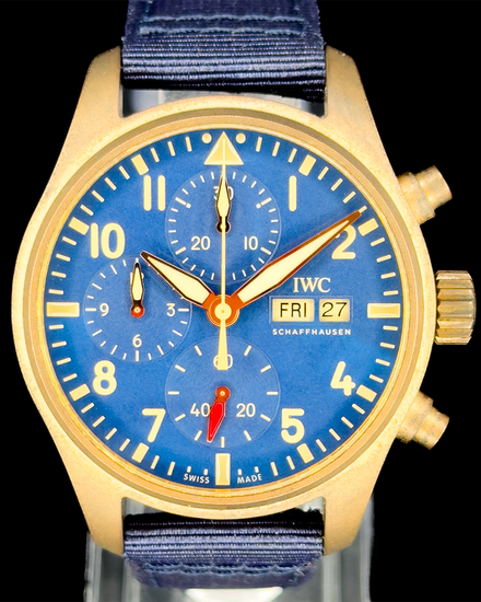 2025 IWC Schaffhausen Pilot Chronograph 41MM Blue Dial Textile Strap (IW388109)